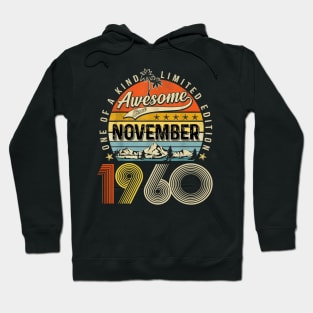 Awesome Since November 1960 Vintage 63rd Birthday Hoodie